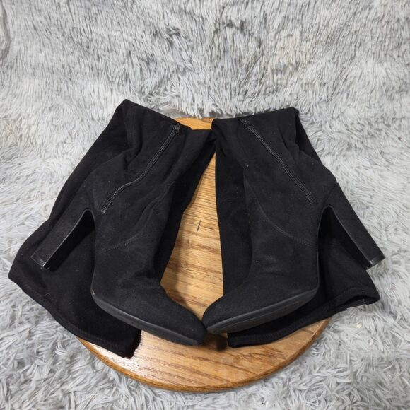 Unisa Womens Size 8.5 Retro Black Over the Knee Faux Suede High Heeled Boots - Picture 1 of 10